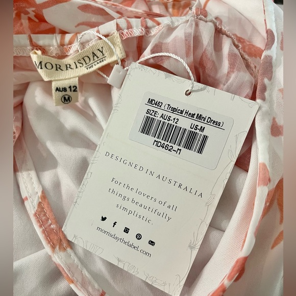Morrisday the Label Tropical Heat Mini Dress Sz AU-12 (US-8) Vacation Party Chic - Picture 3 of 16